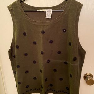 White Stag Olive Green & Black Shell or Sweater Vest
